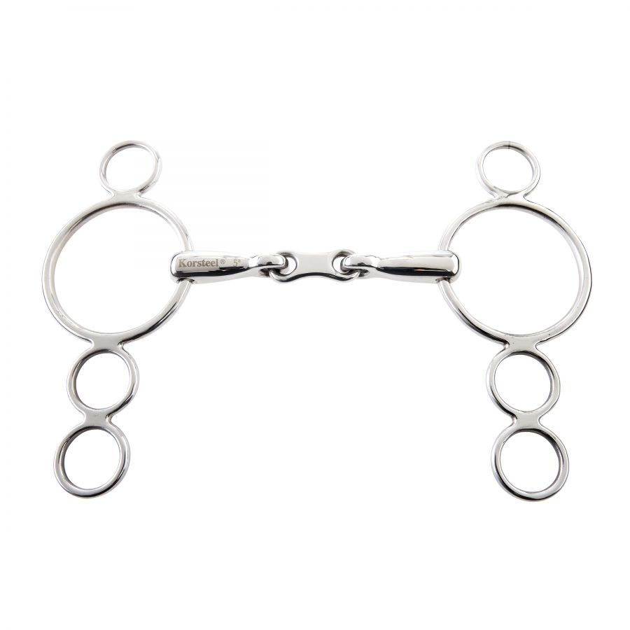 FREE P&P NEW Shires 3 Ring Continental Dutch Gag Bubble Bit With French Link 