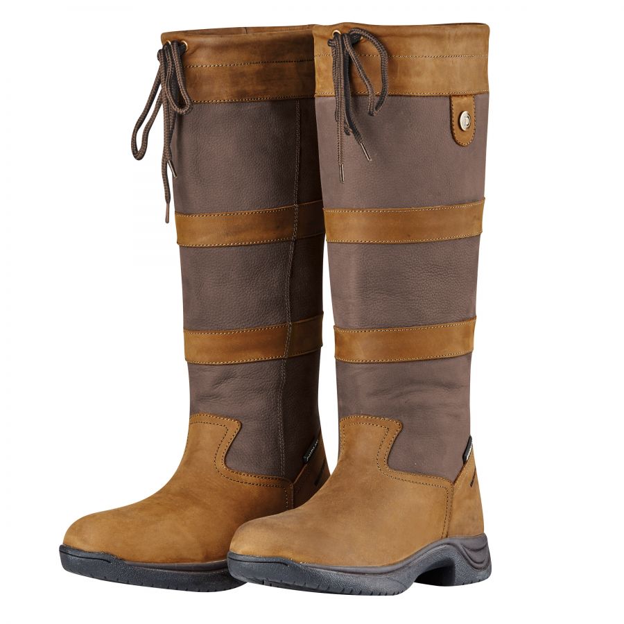 Leather water resistance Country boot with expandable calf design sizes 3 to 8 