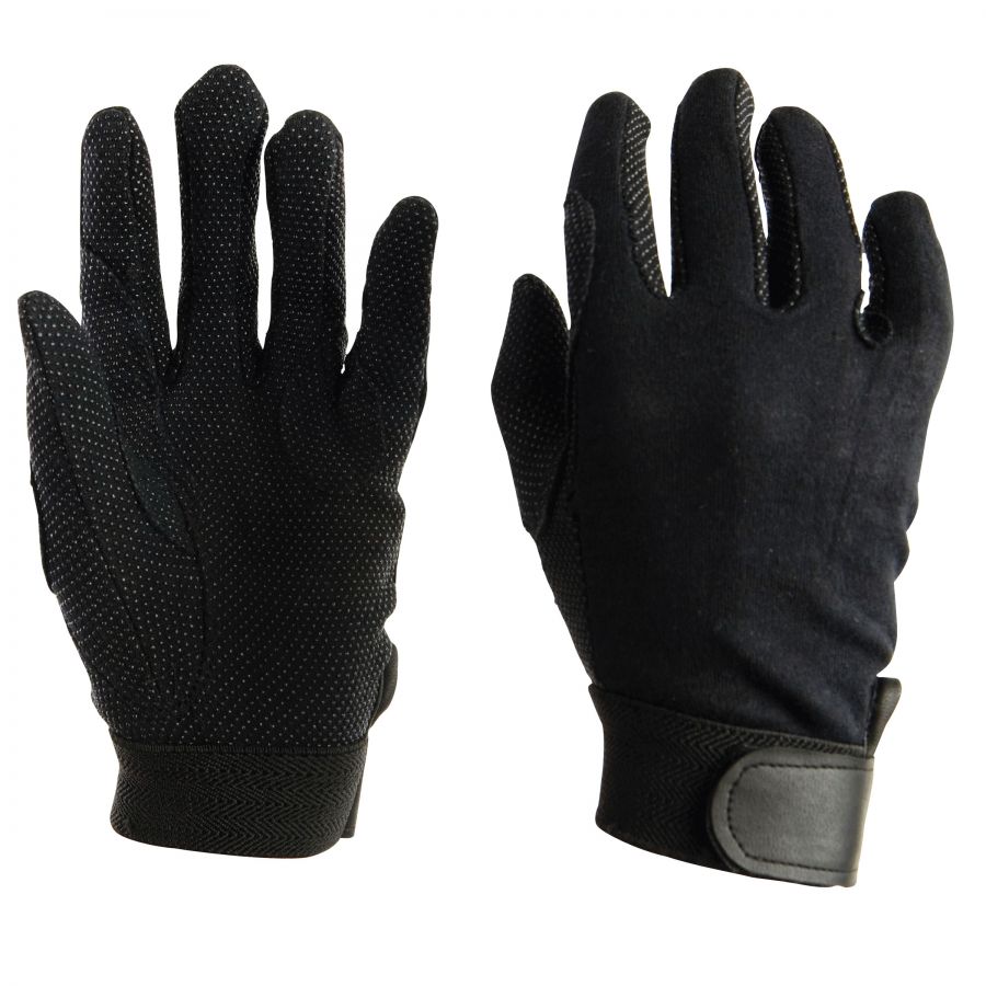 Black, Large Dublin Everyday Mesh Back Track Riding Gloves