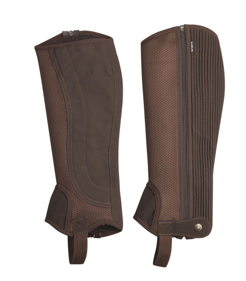 Dublin Adults Easy-Care Half Chaps Brown Adults Large