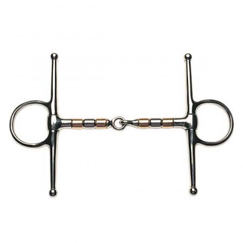 Korsteel Copper and Steel Roller Mouth Full Cheek Snaffle