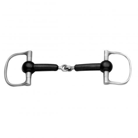Korsteel Soft Rubber Mouth Jointed Dee Ring Snaffle Bit