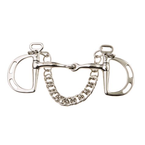 JP Korsteel Stainless Steel Jointed Slotted Ring Kimblewick Bit