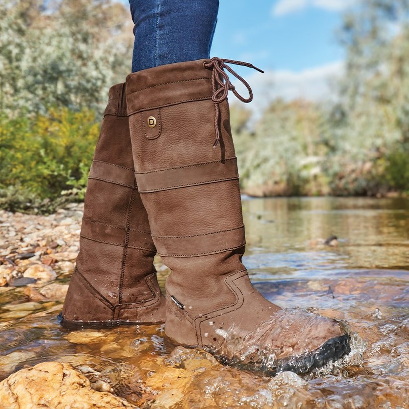 dublin river boots chocolate wide fit