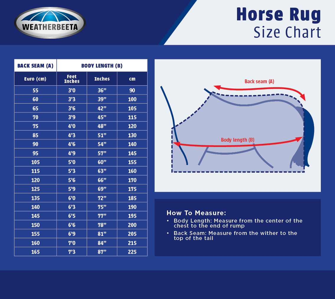 Horse Cooler Size Chart