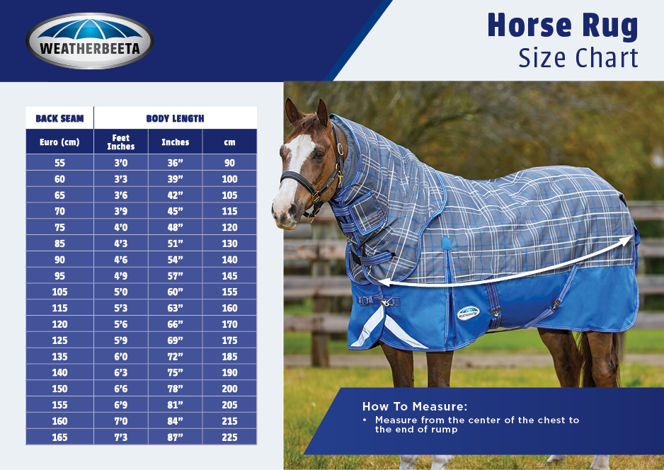 Mini Horse Blanket Size Chart